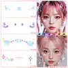 Atmósfera de Año Nuevo Corazón Dulce Pegatinas de Tatuaje Coloridas Rubor Pegatinas para la Cara con Purpurina Maquillaje Festival de Música Atmósfera Pegatinas Creativas Mayoreo