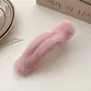 Presilha de Cabelo Recheada Pérola Maillard para Nuca de Mulher Presilha de Cabelo Grande Presilha de Bico de Pato Presilha de Cabelo com Temperamento Acessório de Cabeça