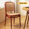 Cadeiras de Rattan para Uso Doméstico, Cadeiras Espessadas para Sala de Jantar, Confortáveis para Sentar por Longos Períodos, Cadeiras Simples de Plástico com Rattan para Uso Comercial com Encosto
