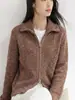 Nuevo Top Casual Versátil de Solapa Otoño/Invierno 2026 Mezcla de Lana de Yak Lana Tejido de Punto Antipelusas Color Sólido Mujer