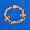 Pulseira de Cruz Transversal Europeia e Americana 8mm Tendência Masculina Corrente de Bolas com Zircônia Cúbica Joia de Alta Qualidade Personalização
