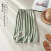 Falda Bordada Artística de Algodón y Lino Vintage para Mujer, Falda de Corte A Bordada Holgada Estilizadora Estilo Chino con Dobladillo Ancho