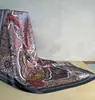 Pañuelo Cuadrado de Seda 110 Estilo Étnico Estampado Geométrico Retro, Pañuelo de Seda de Morera Transpirable, Regalo para Mamá, Elegante Pañuelo de Seda