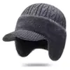 Nuevo gorro de punto de invierno para cubrir las orejas para ciclismo al aire libre, con forro cálido de forro polar, diseño a prueba de viento y textura de cachemira sintética, adecuado para hombres