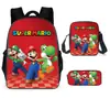 Mochila de Liberación Rápida Transfronteriza de Dibujos Animados de Mario para Estudiantes de Primaria y Secundaria Bolsa Escolar de Tres Piezas Mochila Bolso de Hombro Estuche para Lápices Venta al por Mayor