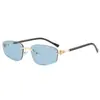 2026 Nuevas Gafas de Sol Poligonales Sin Marco con Borde Cortado Gafas de Sol Ins de Celebridad Europeas y Americanas Gafas de Sol de Moda y Únicas