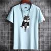 Camiseta de manga curta Verão Masculino Estilo Coreano Na Moda Meia Manga Longa Estudante Atacado Solto Casual Moda Marca Casal T-shirt Desgaste Masculino