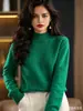 Suéter de punto de cuello medio para mujer, venta al por mayor transfronteriza, otoño e invierno, top de talla grande, artículo popular de exportación para capas base