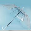 Japonês simples transparente guarda-chuva branco 16-bone automático longo punho guarda-chuva mulheres punho curvo reto transparente guarda-chuva estudante publicidade guarda-chuva