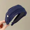 Faixa de cabeça de alta qualidade estilo coreano com aba larga, faixa de cabelo de tricô para outono e inverno, presilha para franja da testa, acessório de cabelo estilo vintage