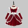 Original Nuevo Super Lindo Vestido de Navidad de Princesa Flash Vestido rojo vino Vestido de Mucama en Línea Celebrado Vestido de Actuación en Vivo