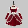Vestido de Natal Original Novo Super Fofo Brilhante de Princesa Vestido Vinho Traje de Empregada Fantasia para Performance ao Vivo de Celebridade da Internet