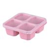 Caja de bocadillos de paja de trigo con tapa de cuatro compartimentos, caja de almacenamiento refrigerada a prueba de humedad y fresca, plato de cena de bocadillos de fruta dividido y sellado
