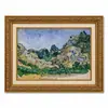 Pintura al Óleo Estilo Jardín de Olivos Campo de Van Gogh con Marco Dorado Vintage Sala de Estar Entrada Arte de Pared con Marco Pintura Decorativa Decoración de Pared para Casa de Huéspedes
