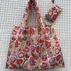 Sacola de Compras Dobrável Ecológica 210D Tecido Oxford Impermeável Sacola de Compras Portátil Bolsa de Ombro Grande Capacidade Bolsa Ecológica