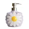 Dispensador de jabón de cerámica con flor repujada pintada personalizada, botella de desinfectante de manos, champú, dispensador de loción de cerámica