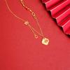 Nueva cadena de clavícula de oro vietnamita de estilo chino, collar de mariposa de loto con aceite de viento de palacio de la corte retro de larga duración que no se desvanece, primera joyería
