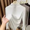 Nuevo Top Base de Algodón con Nieve y Nudo de Bambú de Cuello Alto para Mujer, Ropa Interior, Tacto de Alta Gama, Top Cálido Cepillado de Manga Larga para Otoño/Invierno