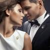 Broche pequeño vintage para pareja con ramillete y corona de cristal de diamantes, ideal para camisas de hombre y mujer, F022