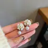 Pendientes de plata con baño de oro real, aguja cuadrada, borla de perla y circonita, pendientes de lujo ligero de alta gama, fabricante de pendientes vintage