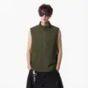 Chaleco Funcional Ligero de Verano Estilo Americano de Secado Rápido Transpirable con Cremallera y Múltiples Bolsillos para Hombre con Cuello Alto y Capas Sin Mangas para Exteriores