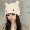 Gorro de Punto Bordado con Orejas de Gato de Dibujos Animados Transfronterizo 2026 para Maternidad, Gorro de Dormir, Pañuelo para la Cabeza Cálido y Cortavientos para Mujeres Europeas y Americanas