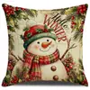 Funda de almohada de muñeco de nieve para árbol de Navidad, funda de cojín para sofá, lujosa y engrosada, suave, para decoración de sala de estar y dormitorio
