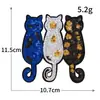 Bordado de Lantejoulas Premium Três Gatos Animal de Estimação Fofo Bordado de Computador Bordado Cartoon Patche de Tecido Patche Adesivo Carimbo de Tecido