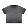 Exportar algodão 260g lavagem pesada água gradiente bicolor manga curta solta plus size transfronteiriça retrô europeia e americana camiseta marca de tendência