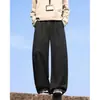 Pantalones negros retro americanos fluidos para hombre, nuevos pantalones casuales de otoño holgados de pierna recta de pierna ancha
