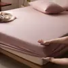 Sábana Bajera Ajustable de Gasa Arrugada de Doble Capa de Grado Materno e Infantil de Gama Alta, Cubrecolchón de Algodón Puro de Una Pieza, Funda Antipolvo, Protector de Colchón de Cobertura Total