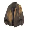 M-8XLPopular chaqueta de cuero con cuello mao para hombre, chaqueta de cuero PU casual holgada de moda estilo biker, suministro directo