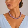 Joia Cruzada Europeia e Americana Colar de Pérolas Vermelhas com Contas para Mulheres Moda Geométrico Gargantilha de Contas Redondas Conjunto de Correntes para Clavícula