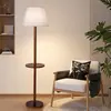 Nova Luminária de Chão de Madeira Maciça Estilo Chinês para Estudo e Sala de Estar, Abajur de Tecido Iluminação Decorativa, Iluminação Estética Estilo Song Vintage