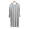 Pijama Masculino de Modal Criptografado com Decote em V Longo Acima do Joelho Manga Longa Bandeira Caída Vestido Robe de Banho Exlongado Camisola