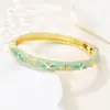 Pulseira Floral com Esmalte Cloisonné Estilo Chinês Retrô Feita à Mão Presente Joias de Exportação Lembrança Especial