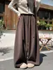 Bufanda Estilo Americano Pantalones de Pierna Ancha para Mujer Otoño/Invierno 2026 Nuevo Estilo Fajas Cintura Alta Adelgazantes Holgados Rectos Pantalones Casuales
