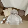 Conjunto de Suéter para Bebé Niña Estilo Coreano Nuevo Estilo Estilo Infantil Sudadera de Punto Grueso Bordada Pantalones de Pana Calientes
