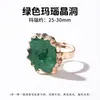 Anillo de piedra cruda ovalada de labradorita natural de venta caliente transfronteriza, anillo abierto de lujo ligero de nicho, suministro mayorista transfronterizo