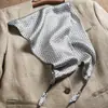 Pañuelo Triangular de Encaje Floral Estilo Francés para Mujer, Estilo Pastoral, Tocado con Lazo Negro para la Cintura, Turbante Vintage, Bufanda de Seda para Protección Solar