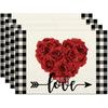 Amazon popular Mantel individual Día de San Valentín Árbol del Amor decoración del hogar decoración de cocina mantel individual para mesa de comedor impresión digital