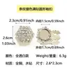 Botões de Punho Redondos Listrados de Cor Contrastante Totalmente Cravejados de Strass para Camisa Feminina, Punho de Camisa, Decoração de Botão de Strass Brilhante para Banquete, Vestido de Noite