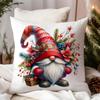 Funda de Almohada de Elfo Navideño de Invierno Pintada a Mano con Acuarela Decoración de Cojín para Sofá del Hogar Amazon Transfronteriza