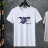 Camiseta Masculina de Manga Curta, Algodão Lycra Elástico, Tamanho Grande Oversized, Camiseta Básica para Homens Grandes, Top Estampado Tendência
