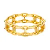 Anillo Minimalista Estilo Ins, Anillo Hueco, Anillo Geométrico de Cobre Chapado en Oro de 18 Quilates, Joyería Unisex al por Mayor
