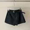Pantalones falda de cuero ajustados de estilo minimalista coreano, nuevo modelo otoño 2026, versátiles, adelgazantes, color liso, pantalones falda irregulares