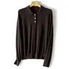 Camisa Polo de Punto Piqué de Lana Fina de 60s Integrada sin Costuras Ajuste Delgado Camiseta Base para Mujer Nuevo Estilo Primavera/Otoño Suéter de Lana Puyuan