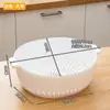 Lavabo Doble para Lavar Verduras con Cesta Escurridora, Cesta con Filtro de Agua, Bandeja de Drenaje de Agua, Cesta para Lavar Frutas y Verduras para Sala de Estar