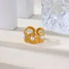Anillo Cruzado de Acero Inoxidable Chapado en Oro de 18 Quilates, Estilo Nuevo Europeo y Americano, para Mujer, Versátil para el Uso Diario, Joyería de Anillo Abierto Simple y a la Moda