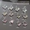 Uña Larga con Forma de Arco Recto Accesorios de Aleación Plata Lateral Montón de Dulces Taladro Joyería para Uñas Decoración para Uñas Postizas Taladro